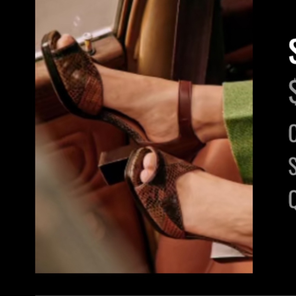 Sezane Maggie High Sandals Brun Patchwork - Size 38